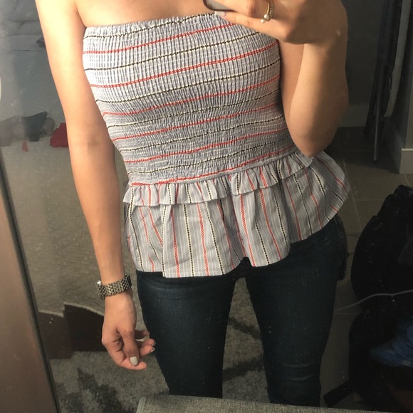 She and Sky Tops - Striped Tube Top